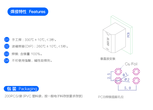 光电倾斜开关 BL-1250 焊接特性