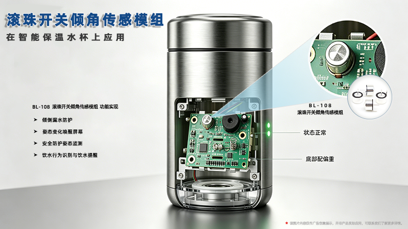滚珠开关倾角传感模组助力智能保温水杯智能化升级